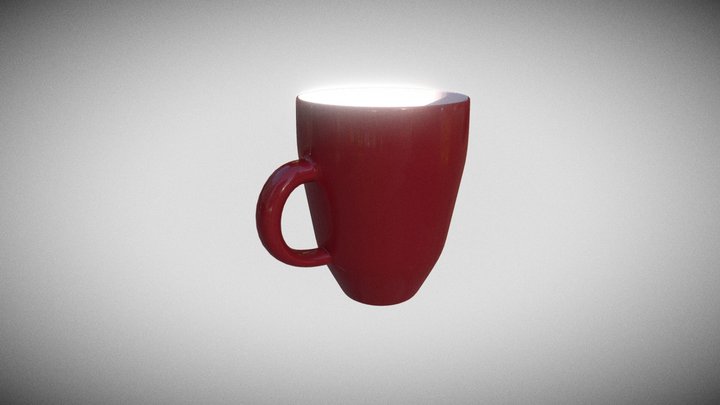 Simple red mug 3D Model