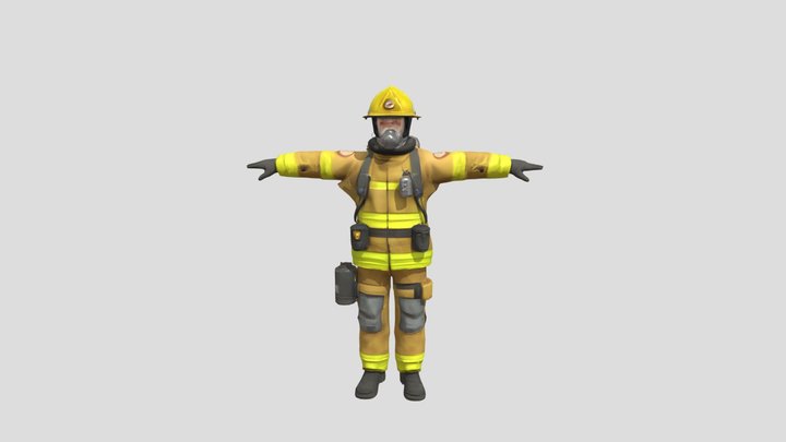 Fire Fighter - 3D Generated Model 3D Model