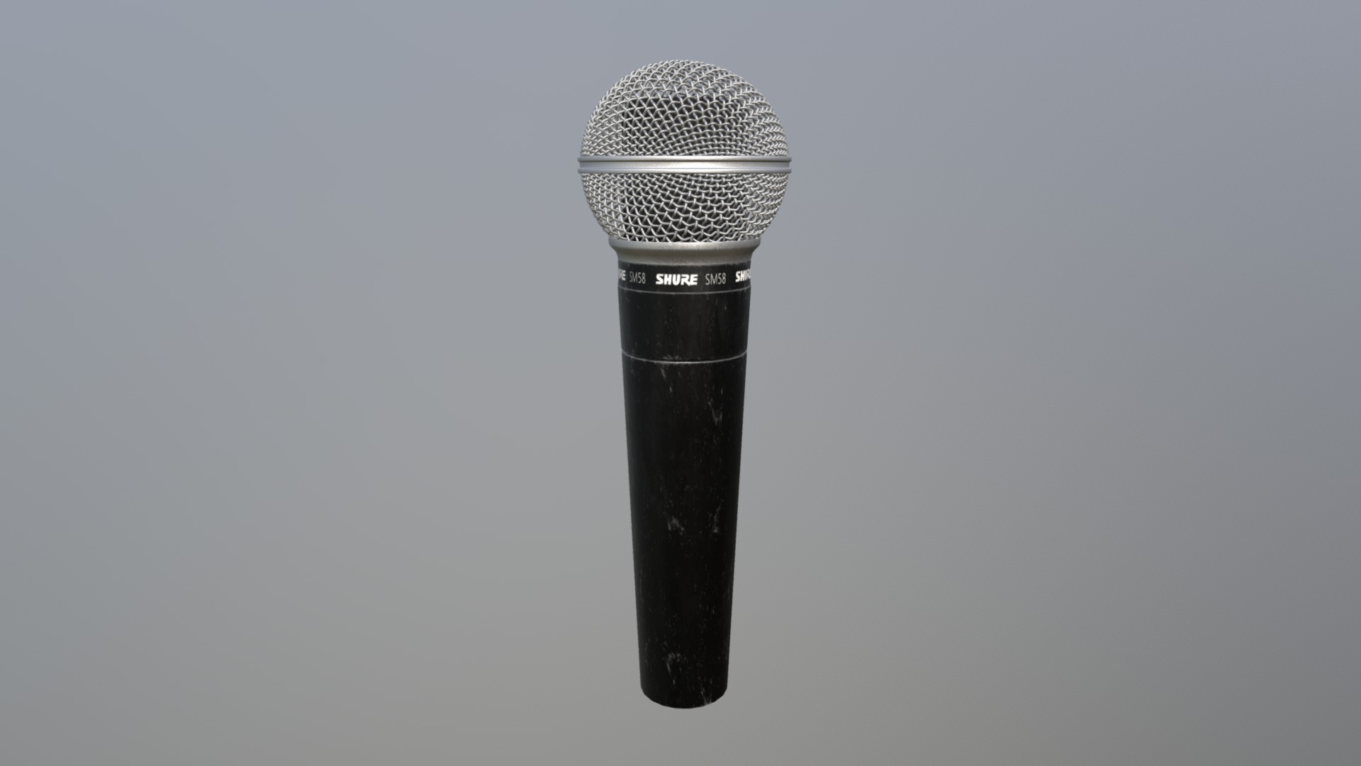 3D model Shure SM58 Microphone - This is a 3D model of the Shure SM58 Microphone. The 3D model is about a black and silver microphone.