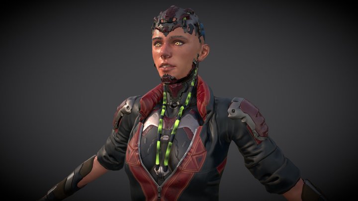 Cyberpunk girl 3D Model