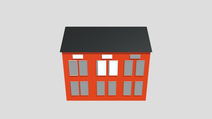 Weekly_2_Scewed_Orange_House 3D Model