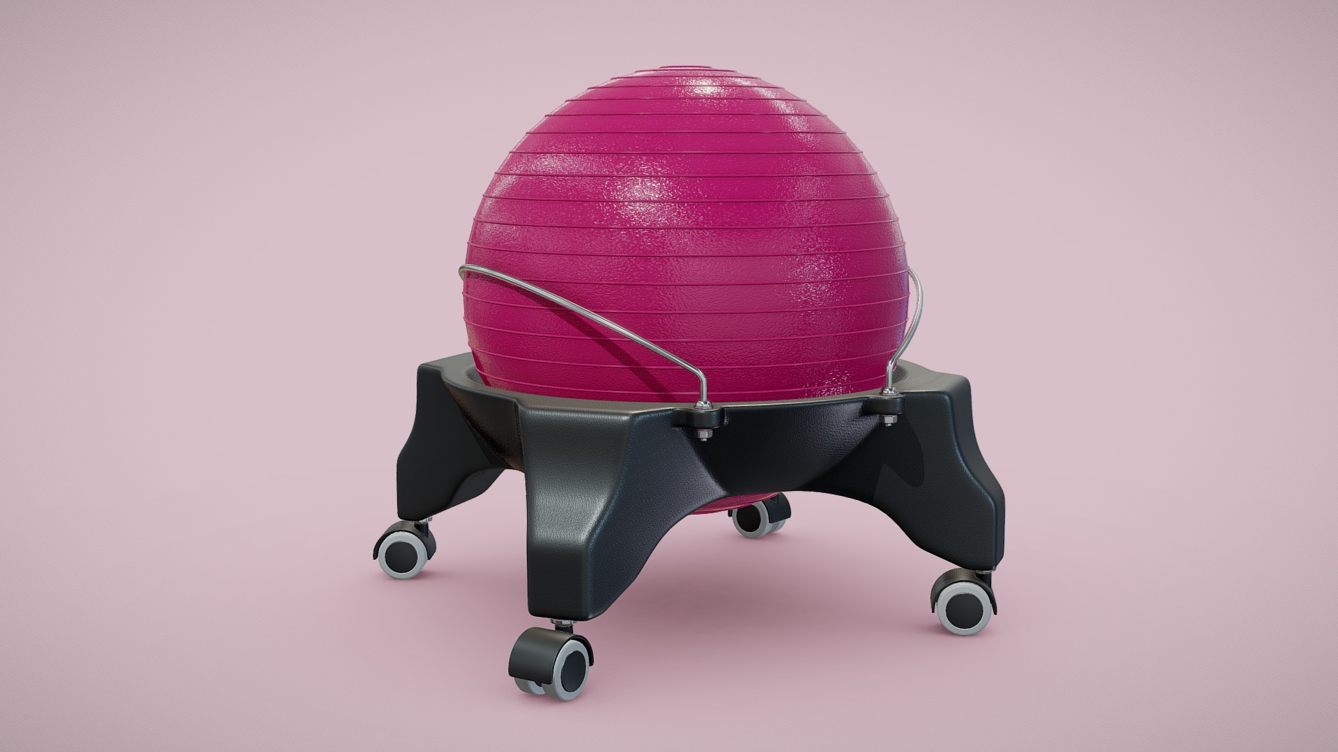 3D model Gym Ball Office Backless Chair - This is a 3D model of the Gym Ball Office Backless Chair. The 3D model is about a baby stroller with a pink hat.