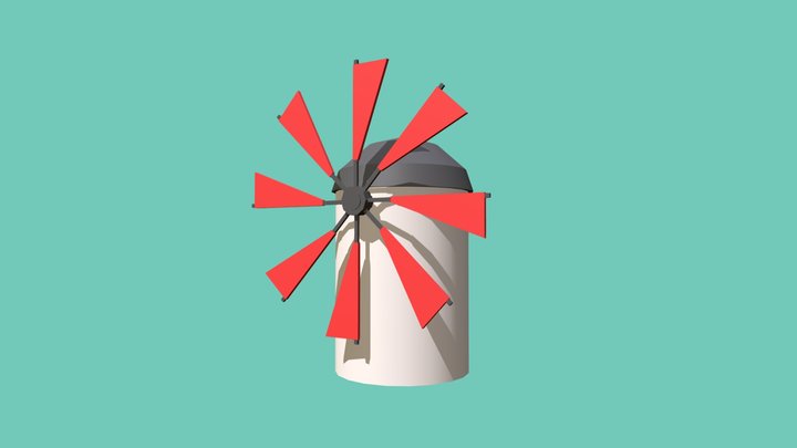 Windmill Idle Animation 3D Model