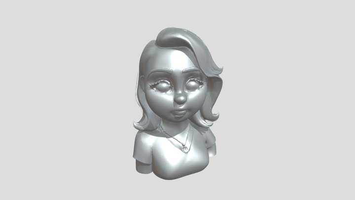 Animated female character in white shirt 3D Model