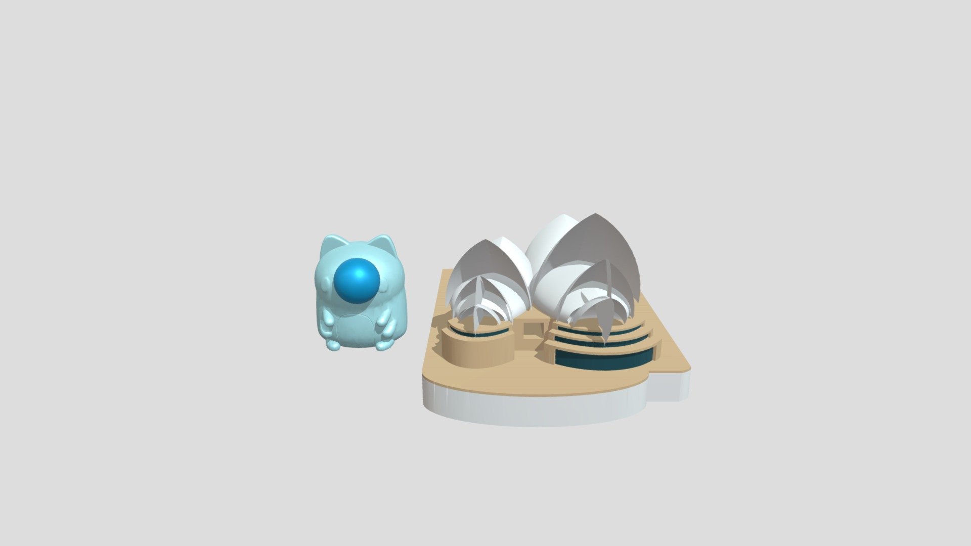 Capoo with Sydney Opera House - 3D model by 409730610 [99b61f2] - Sketchfab