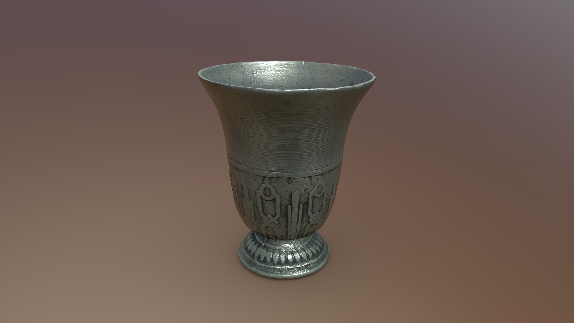 3D model Pewter Cup - This is a 3D model of the Pewter Cup. The 3D model is about a silver and gold vase.
