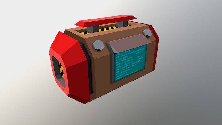 LowPoly Cartoonish Crate 02 3D Model