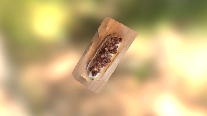 Vanilla and pecan nut eclair 3D Model
