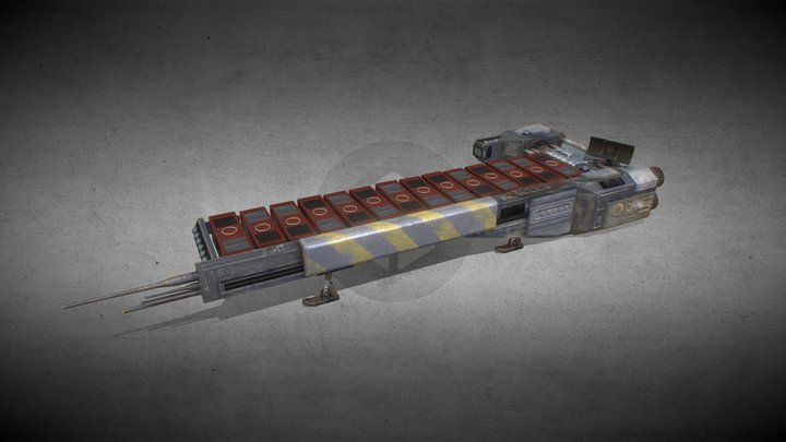Sci-Fi Cargo Ship 3D Model