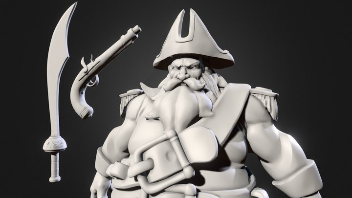 Fat Pirate 3D Model