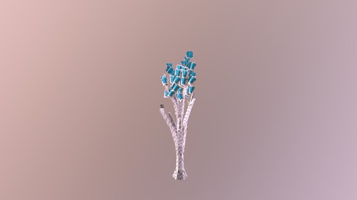 Árvores Brancas-azuis-sem Folhas 2 3D Model