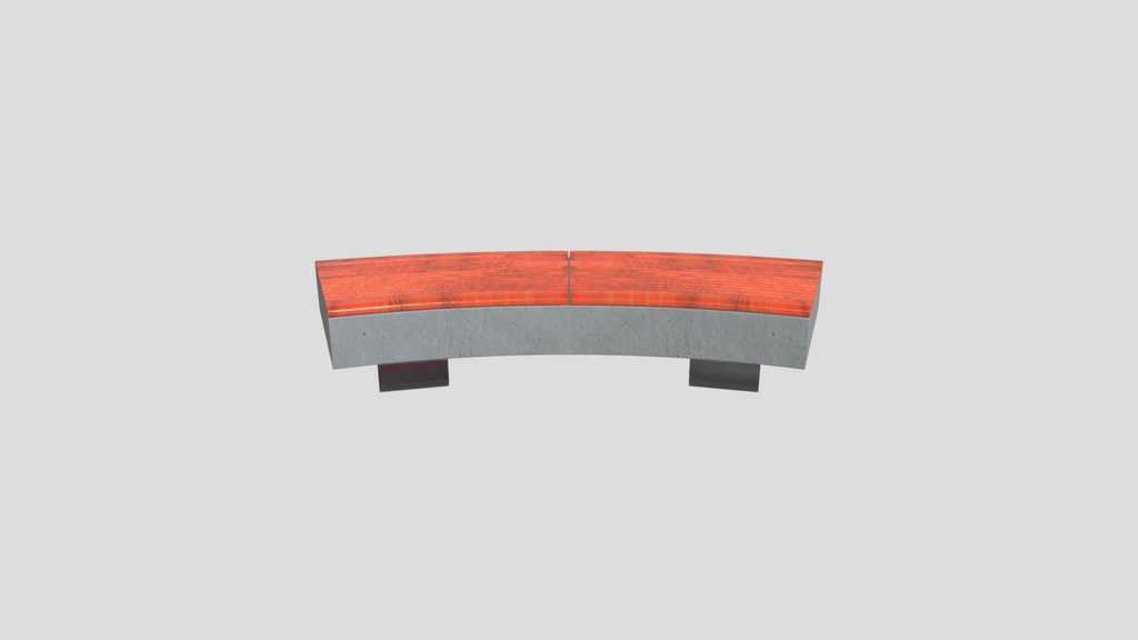 Concrete And Wood Bench Flat Seating