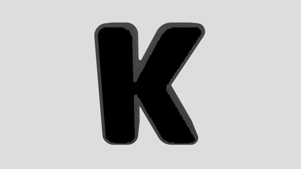 K Letter Of Alphabet Stone Carved