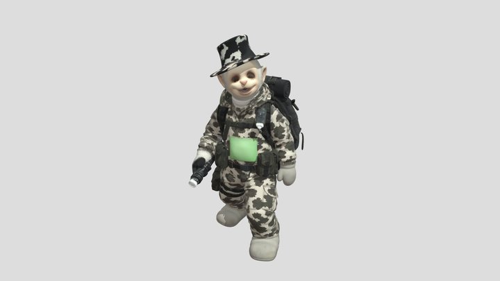 Camouflage Commando Teletubbie 3D Model