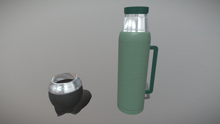 Mate Argentino y Termo Stanley 3D Model