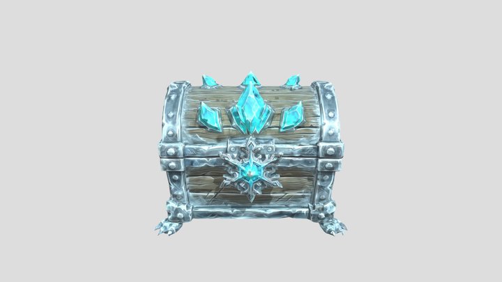 Stylized Frozen Tundra Loot Chest - Game Ready