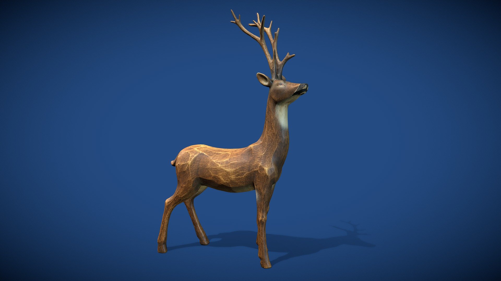 Deer Carved Wood Statue Download Free 3D model by cjmitchell [99be783] Sketchfab