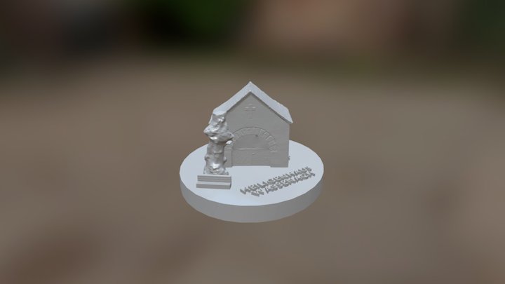 Heiligenhaus auf runder Platte 3D Model
