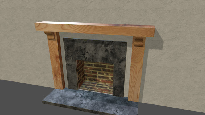 Elm Fireplace 3D Model