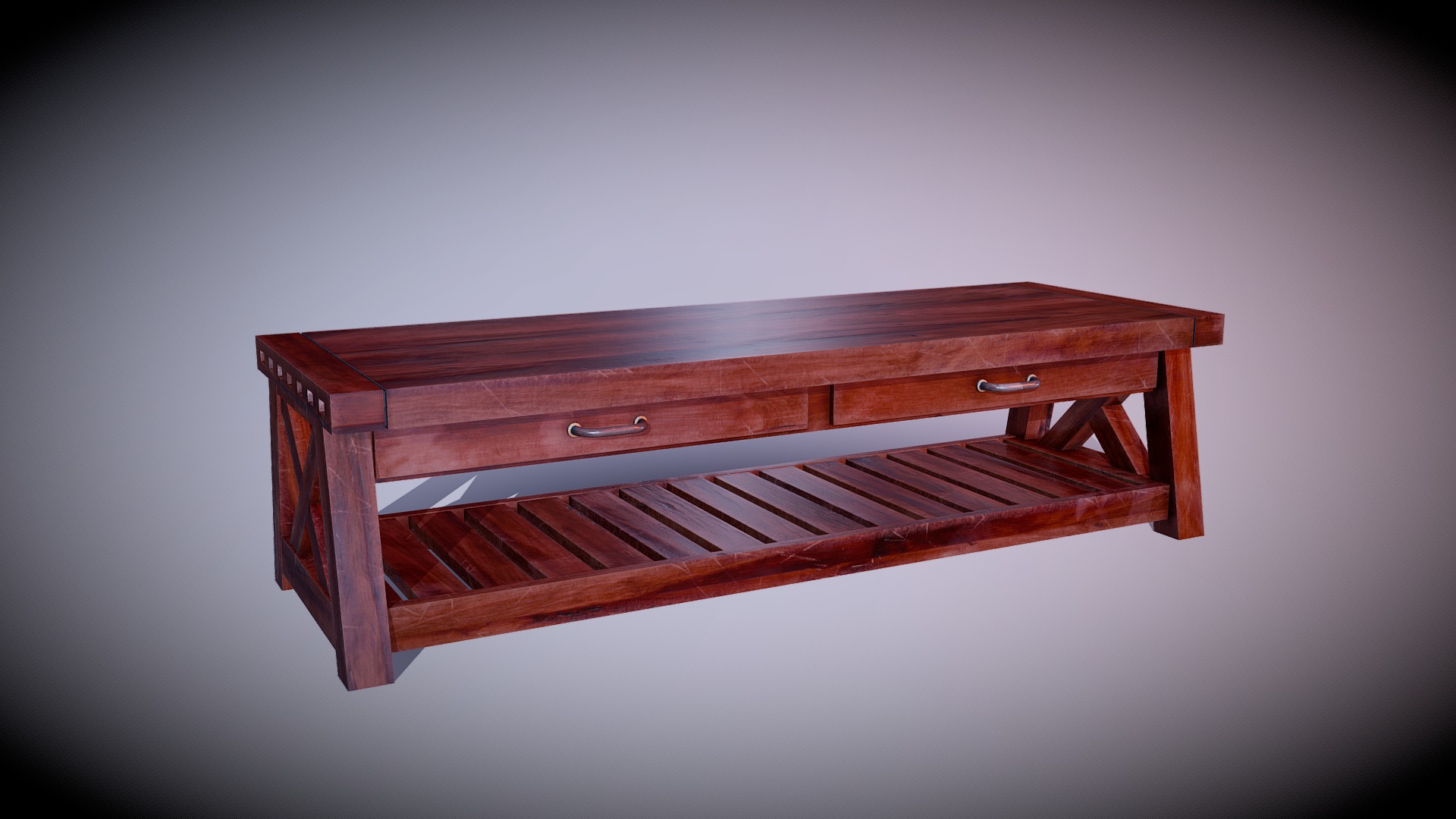 3D model Coffee Table - This is a 3D model of the Coffee Table. The 3D model is about a wooden bed frame.