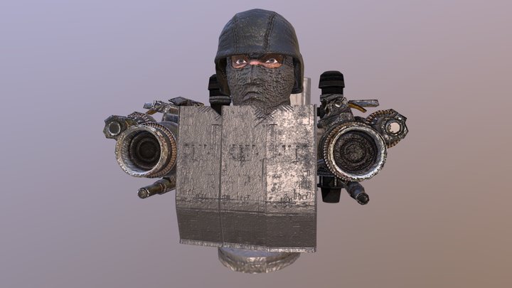 Jetpack Balaclava Laser Skibidi Toilet 3D Model