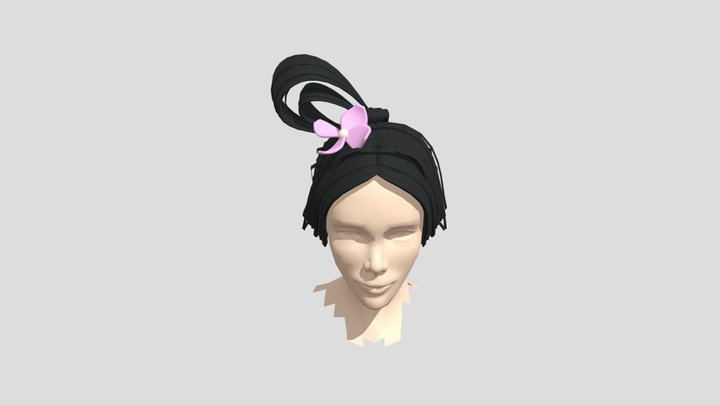 Female Hair- Ancient China 3D Model