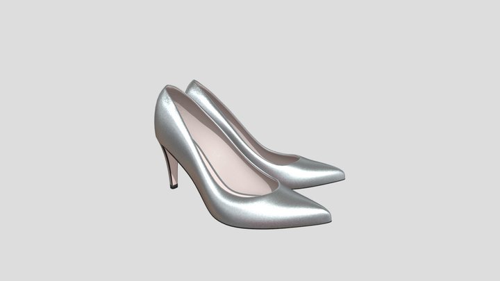 Silver High Heels 3D Model