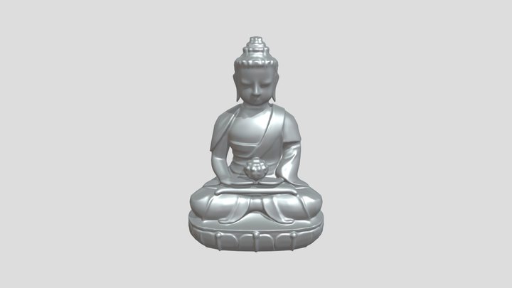 Buddha statue in meditation 3D Model
