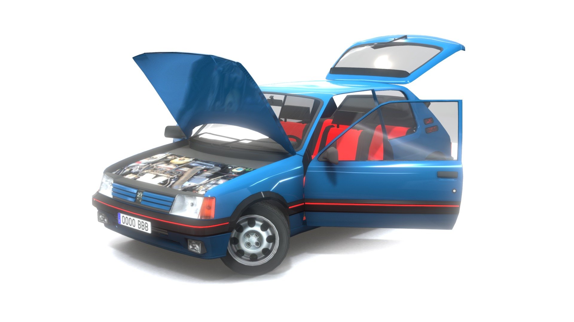 Peugeot 205 GTI - Buy Royalty Free 3D model by codexito (@codexito 