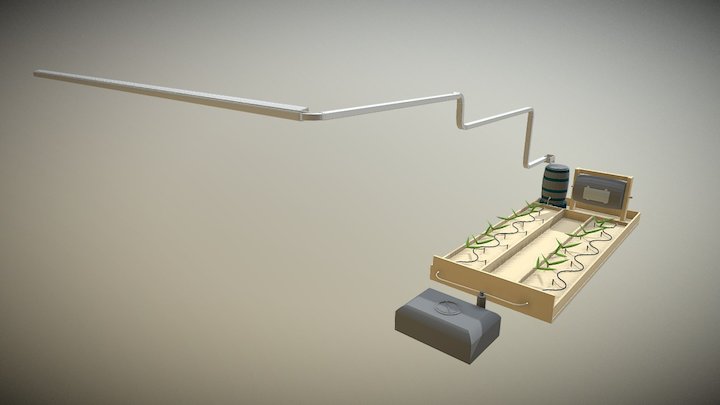 Water Catchment Greenhouse System (Exposed) 3D Model
