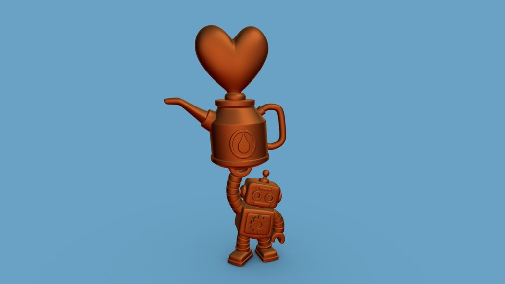 Heart-Top Teapot Robot