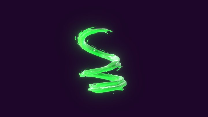 Water Splash Animation - Spiral Up Splash B 3D Model