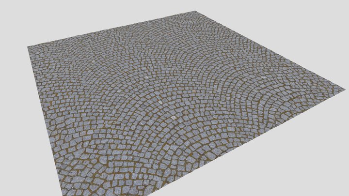 Mossy cobbles - tilable material. 3D Model