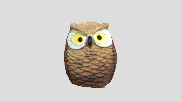 Owl Statue Cute 3D Model