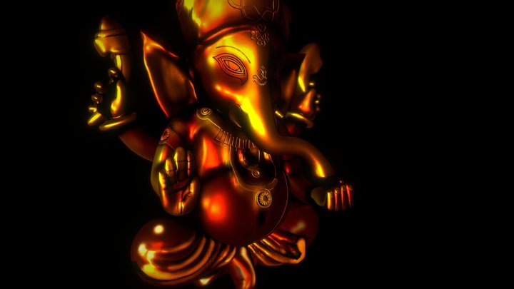 Ganesha Bronze Sculpture 3D Model