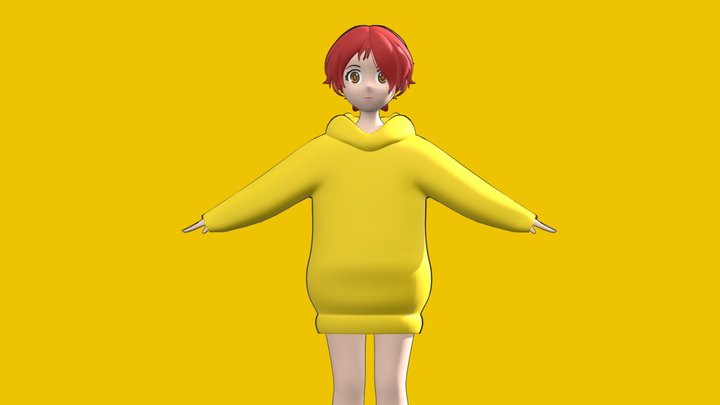 Anime girl 3D Model