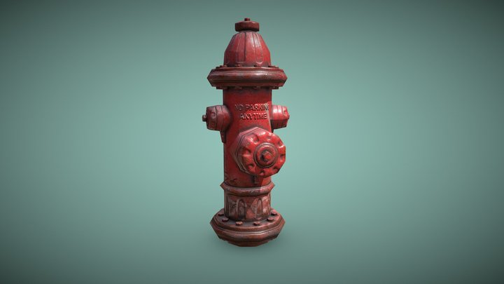Low Poly Fire Hydrant 3D Model