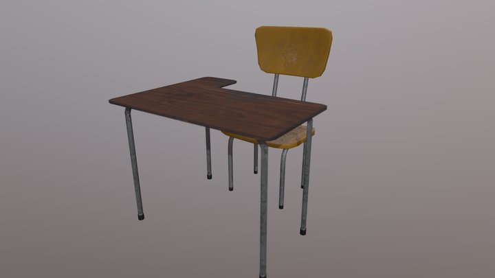 Student desk 3D Model