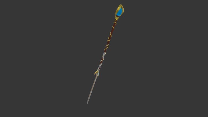 Hero Prop - Sword Staff 3D Model