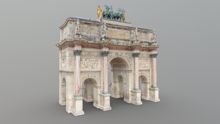 Arc de Triomphe du Carrousel, Louvre 3D Model