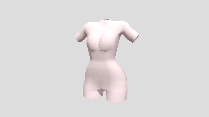 low poly female stylized torso 3D Model