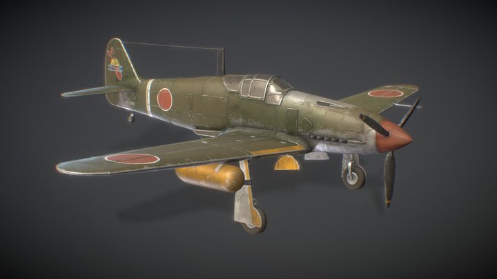 Kawasaki Ki-61 / Japanese WW2 Fighter 3D Model