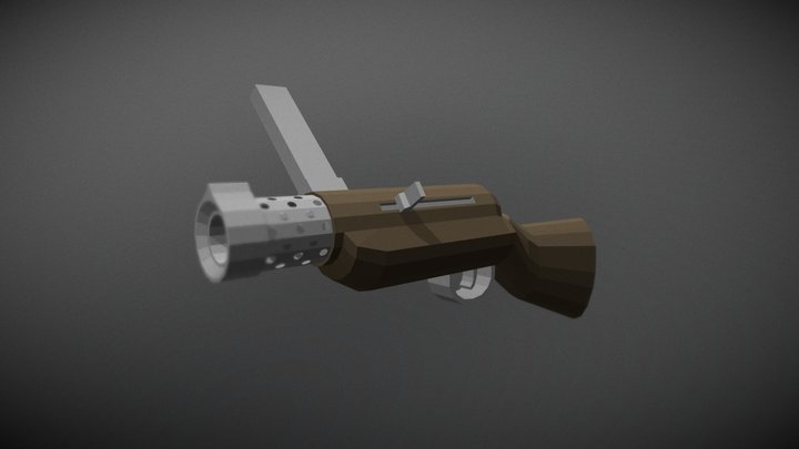 Low Poly Toy Weapon Concept 3D Model