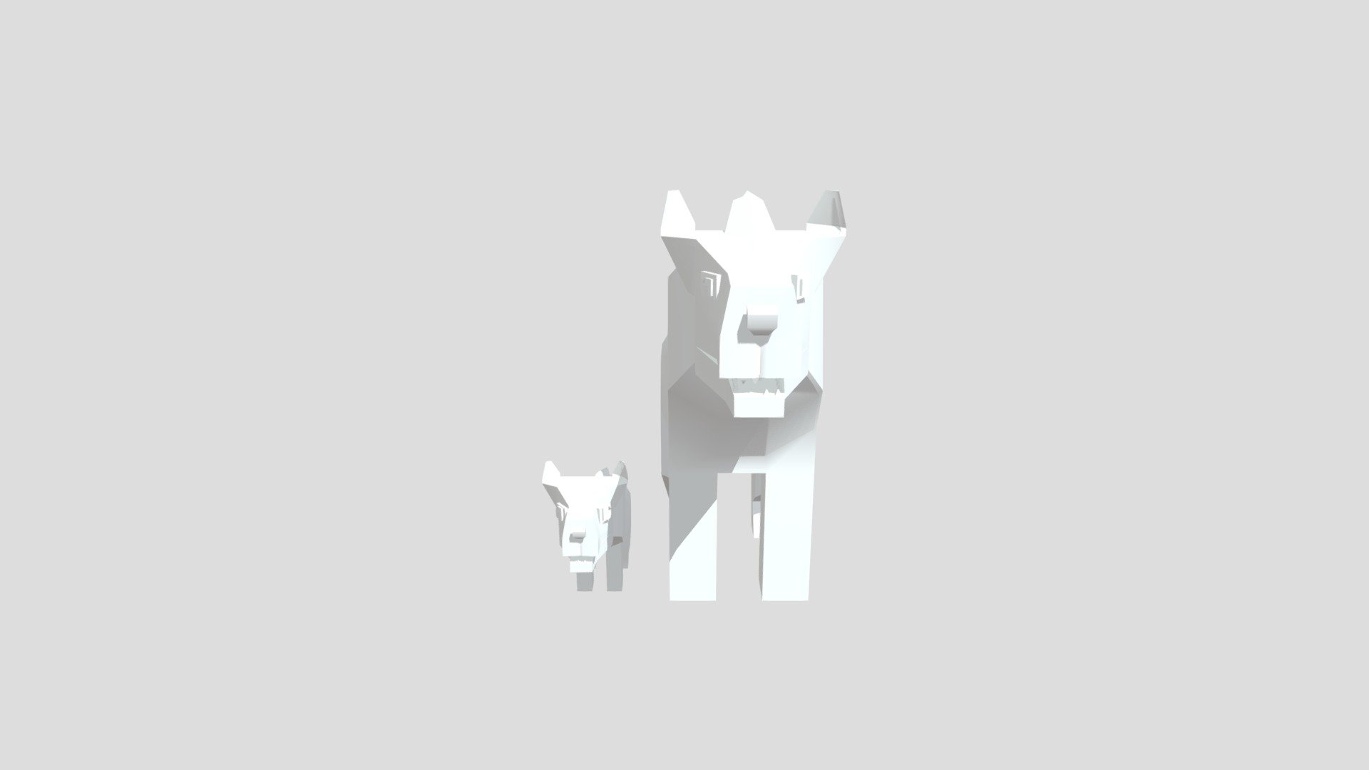 Stylized Hyena W/ Baby