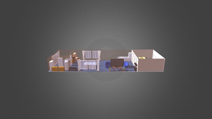House with 2 cars 3D Model