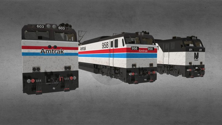 GE E60CP｜奇異 E60客運電力機車 3D Model