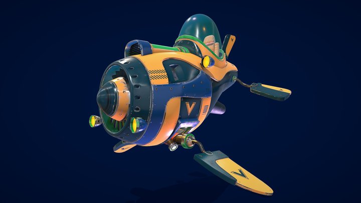 Humoro sci fi Aircraft game ready  NO.5 3D Model