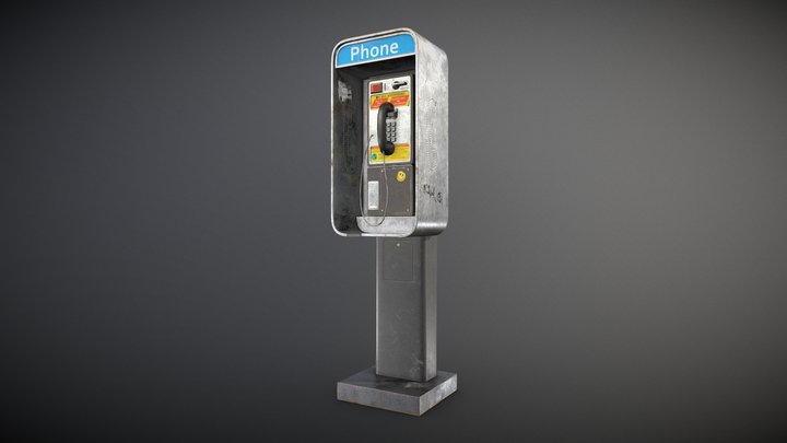 Phone Booth - Low Poly 3D Model