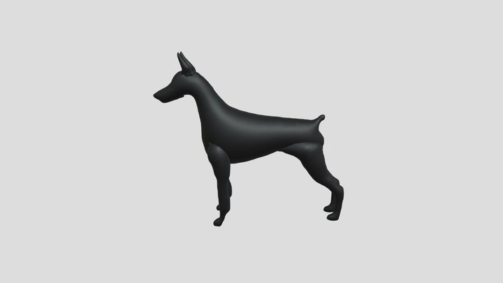 Doberman Low Poly 3D Model