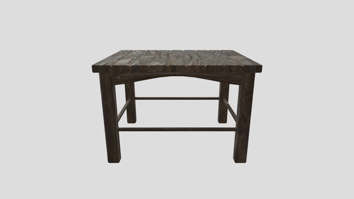 Old Wooden Table 3D Model